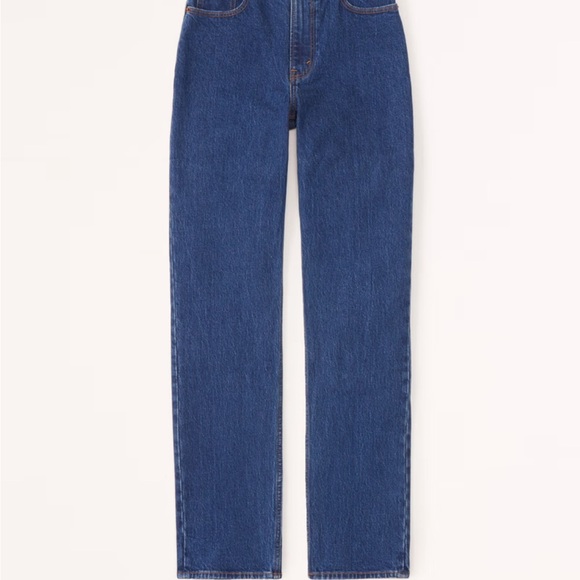 Curve Love Ultra High Rise 90s Slim Straight Jean in Dark Wash - Picture 2 of 5